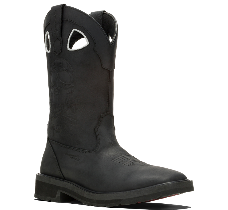 Black Rancher boot with Metallica logo.