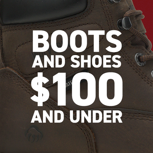 Boots and shoes $100 and under.