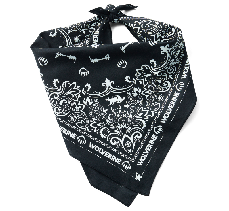 Black and white bandanna.