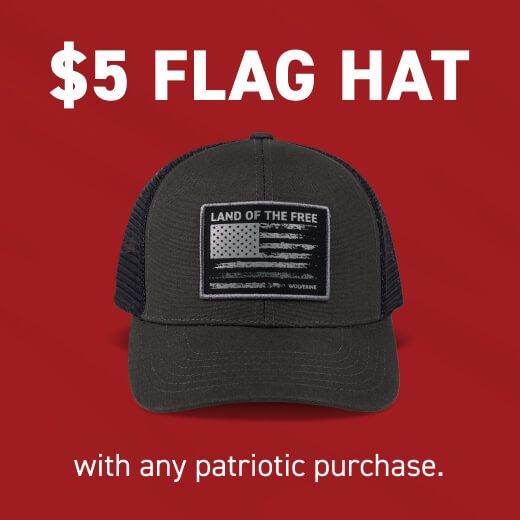 A charcoal baseball cap with a light gray American flag
